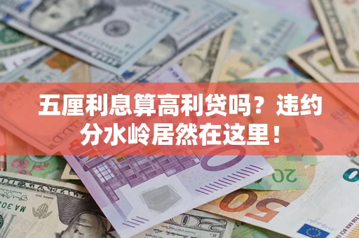 济南五厘利息算高利贷吗？违约分水岭居然在这里！